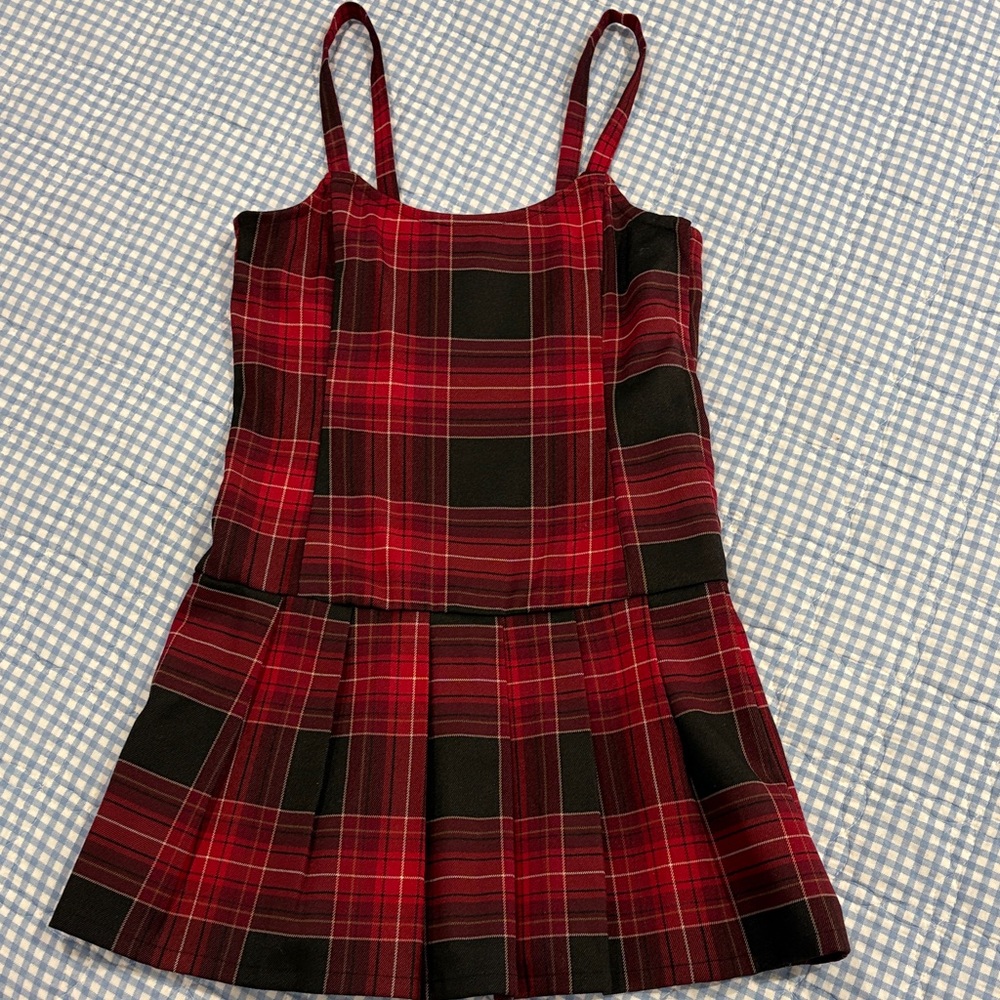 Girl’s Red and Black Plaid Dress